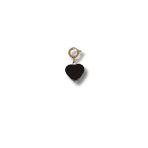 charm NFC en forme de coeur doré et résine noire