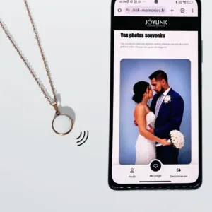 Pendentif personnalisé avec une photo de mariage encapsulée